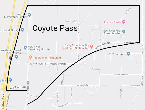 Coyote Pass in New River Coyote Pass in New River